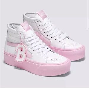 Barbie x Vans Sk8-Hi Tapered Stackform Pink and White Womens size 7.5